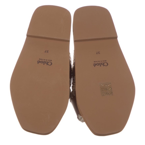 Chloe Camel Whipstitch Sandals size IT37, US7 EUC - Picture 5 of 5